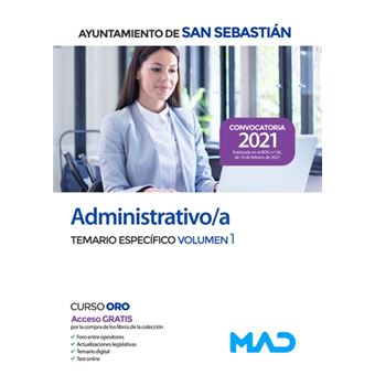 Administrativo/a. Temario Específico volumen 1. Ayuntamiento de San Sebastián