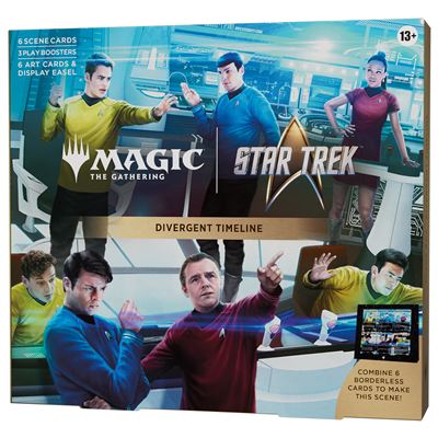 Caja de cartas magic: the gathering star trek scene box divergent timeline & enterprise-q