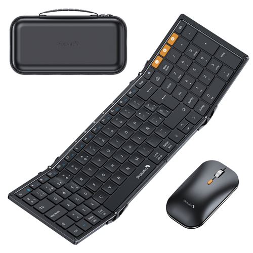 Combo Protoarc Xkm01 Teclado Plegable + Ratón Inalámbrico Negro