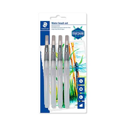 4 pinceles de agua finos Staedtler con depósito