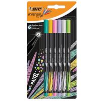 Pack 6 rotuladores Bic Fineliner Intensity Pastel Punta fina