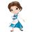 Figura de metal Disney Bella azul 10 cm_0