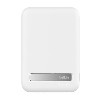 Powerbank inalámbrica Belkin BoostCharge Pro 10000mAh Qi2 con soporte Blanco