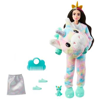 articulada Barbie Cutie Reveal Mattel Fantasía con disfraz de unicornio de peluche con mascota y accesorios Figura pequeña - Comprar en Fnac