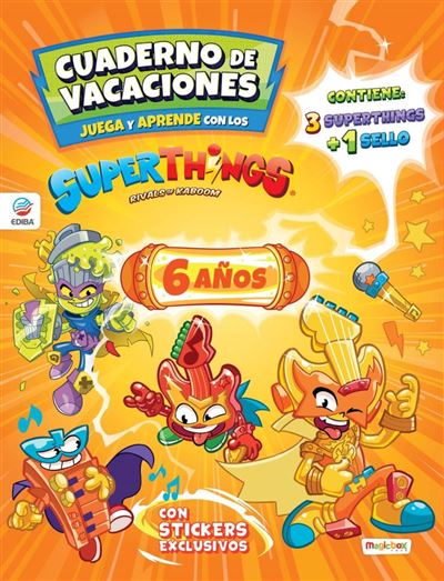Cuaderno de Vacaciones juega y aprende Superthings Guardians of Kazoom para 6 años -  Varios autores (Autor), EDIBA EUROPA EON SL (Autor)