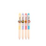 Mr Wonderful Set De 4 Bolis Borrables Con Charm Panda Rojo, Abeja, Capibara Y Erizo