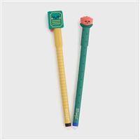 Mr. Wonderful Penne Cancellabili Bo-bo - Set 2 Penne Nera E Blu Con Personaggi Cuore - Foto 3