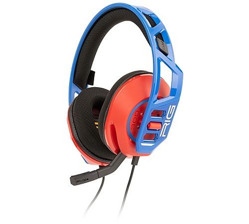 Auriculares Gaming Con Cable Nacon Rig 300 Pro Rojo Y Azul Para Nintendo Switch