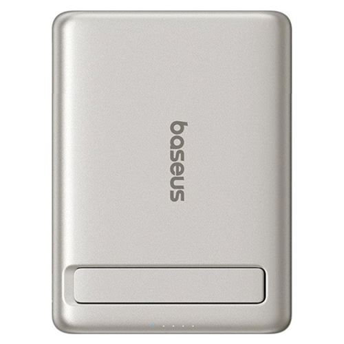 Powerbank Baseus Picogo Am31 Ultra-mini Magnética Qi2 Con Coporte 5000mah Power Delivery 20w Blanco Titanio