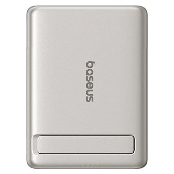 Powerbank Baseus PicoGo AM31 Ultra-Mini magnética Qi2 con coporte 5000mAh Power Delivery 20W Blanco titanio