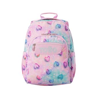 Mochila Totto Acuareles Glitter Shiny Heart - 1
