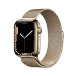 Apple Watch S7 45 mm LTE Caja de acero inoxidable Oro y pulsera Milanese Loop Oro