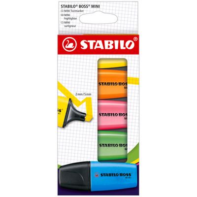 Blíster 5 Marcadores fluorescentes mini STABILO Boss Mini - Subrayador -  Los mejores precios