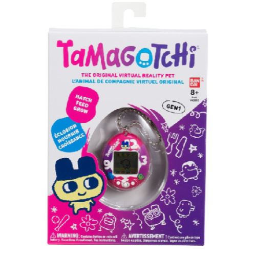 Mascota virtual Tamagotchi original Bandai Purple-Pink Clock