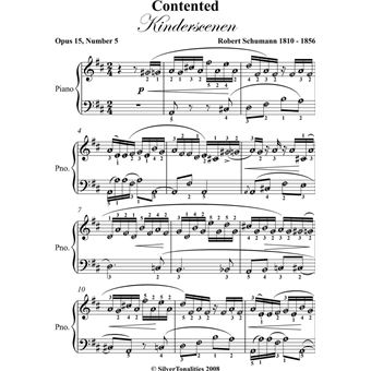 Contented Kinderscenen Opus 15 Number 5 Easy Elementary Piano Sheet Music - 1