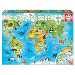Educa Puzzle Mapamundi Animales 150 Piezas - Imagen 3