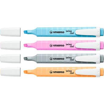 Estuche 4 marcadores fluorescentes STABILO swing cool Pastel Edition  multicolor - Subrayador - Los mejores precios