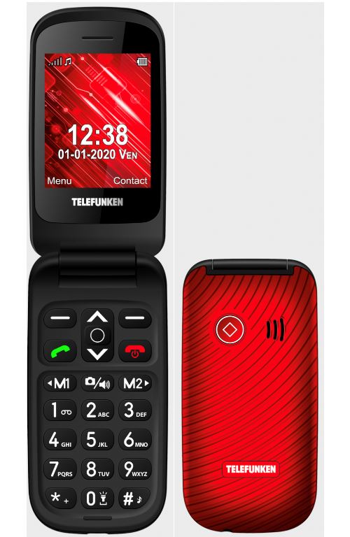 Teléfono móvil con tapa Telefunken S440 Rojo