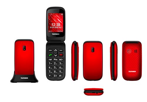 Teléfono móvil con tapa Telefunken S440 Rojo - Teléfono libre