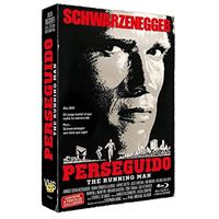 Perseguido (The Running Man) - Blu-Ray + DVD Extras en caja VHS Vintage + 8 postales