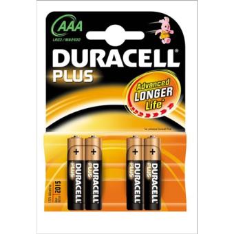 Duracell Pila Alcalina Plus LR03x4