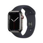 Apple Watch S7 45 mm LTE Caja de acero inoxidable Grafito y correa deportiva medianoche