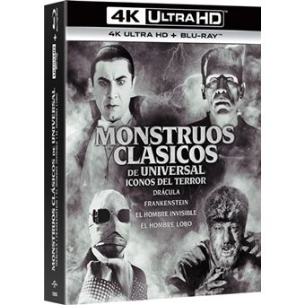 Monstruos Clásicos Universal Pack (Drácula, El doctor Frankenstein, El hombre lobo, El hombre invisible) - UHD + Blu-ray