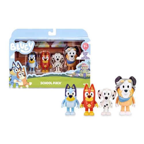 4 Pack Bluey y su Familia - Figuras Articuladas de Chilli, Bingo