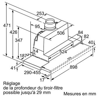 siemens - hotte télescopique 90cm 729 m3/h silver - li97sa531