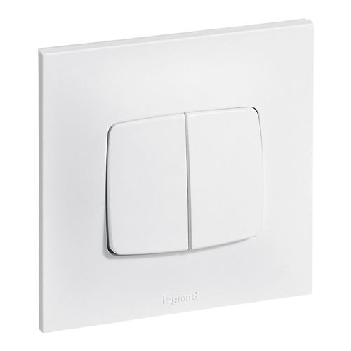 Non Communiqué Blanc Legrand - Interrupteur Va Et Vient + Poussoir 10A Complet - Neptune