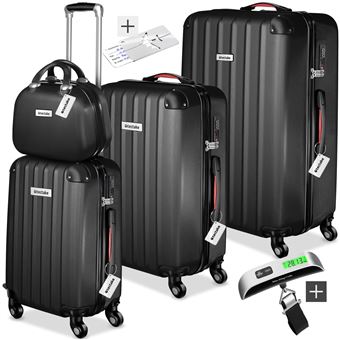 TECTAKE Set de valises rigides Cleo 4 pièces avec pèse-valise