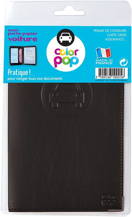 Color Pop Porte-Papiers Véhicule Color Pop Noir et Étui