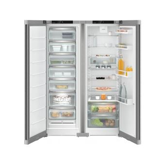 Side-by-Side BluPerformance compose de : SFNsde5227 (277 l. Classe E) + SRsde5220 (399 l. Classe E) congelateur NoFrost /refrigerateur PowerCooling FreshAir. EasyFresh fruits et legumes a hygrometrie reglable. Poignees verticales integrees.