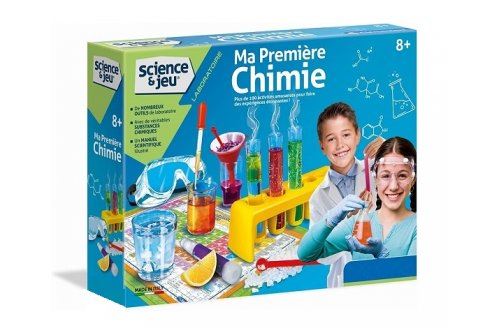 Laboratoire de chimie 100 experiences pour enfant 8 ans et plus - kit educatif jeu et sciences - set activites scientifiques et carte