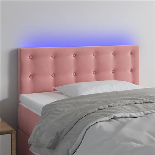 vidaXL Hoofdbord LED 100x5x78/88 cm fluweel roze3122093