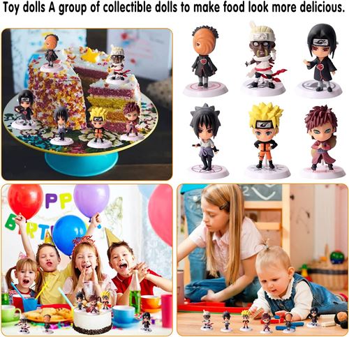 7€46 sur Lot de 6 Naruto Jouets Figurine Enfants Décoration Gâteau pour Les  Fêtes à Thème D'anniversaire D'enfants - Achat & prix