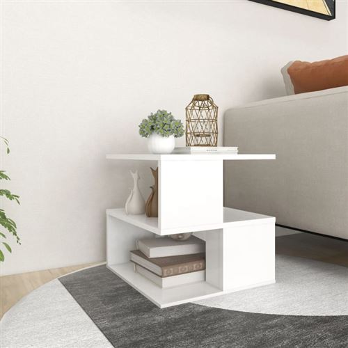 Vidaxl Blanc Table D Appoint 40X40x40 Cm Aggloméré - Image 3