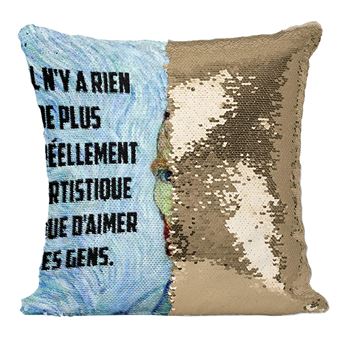 Coussin Décoratif Lin 40x40 Cm - Impression Cézanne - Housse Et Garniture Incluses