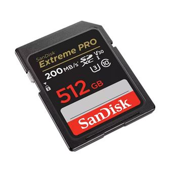 SanDisk Extreme Pro - Carte mémoire flash - 512 Go - Video Class V30 / UHS-I U3 / Class10 - SDXC UHS-I