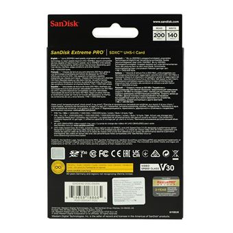 SanDisk Extreme Pro - Carte mémoire flash - 512 Go - Video Class V30 / UHS-I U3 / Class10 - SDXC UHS-I