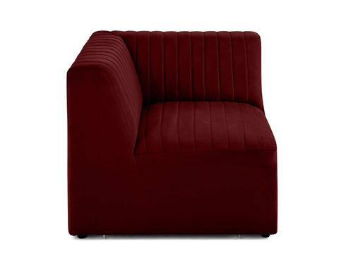 Non Communiqué Rouge Nova - Module D'assise D'angle Réversible - En Velours