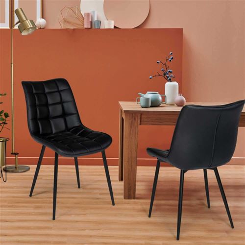 Lot de 4 chaises MIA noires pour salle ? manger