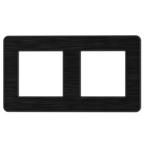 Zenitech - Double plaque de finition - métal noir brossé bossé - gamme Kouro
