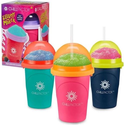 Mug à granité chillfactor - Couleur aléatoire bleu, rose ou vert - Fourni avec paille