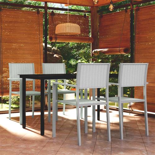 Non Communiqué Blanc Vidaxl 5-Delige Tuinset Wit3099259