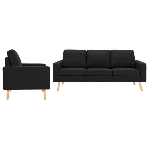 vidaXL Ensemble de canapés 2 pcs Tissu Noir