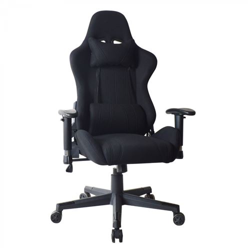 Chaise de bureau chaise gaming Thomas - style racing gaming - revêtement tissu - noir