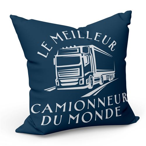 Fabulous Coussin Bleu Le Meilleur Camionneur du Monde [40x40 cm]