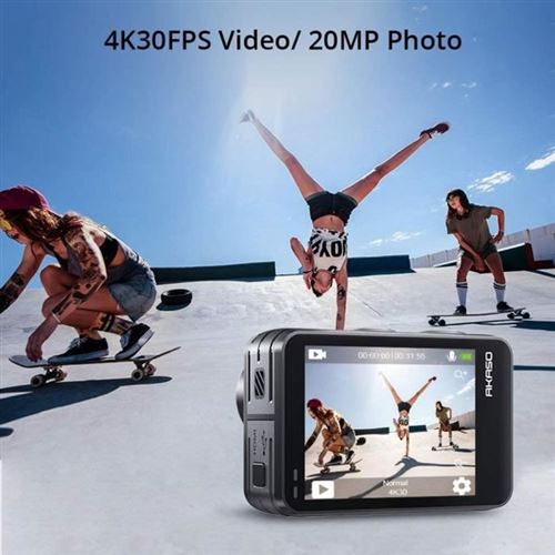 Caméra Sport AKASO V50 Pro Etanche 4k 20 Millions pixels Avec 64Go Carte  mémoire Noir - Cdiscount Appareil Photo