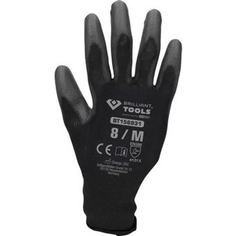 Brilliant Tools - Microfijne gebreide handschoenen, zwart, M 12 paar - 1